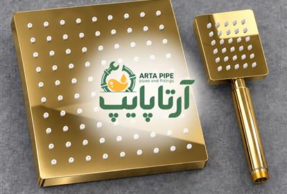 ست سردوش و گوشی طلایی آرتا پایپ؛ تجربه‌ای لوکس در حمام شما